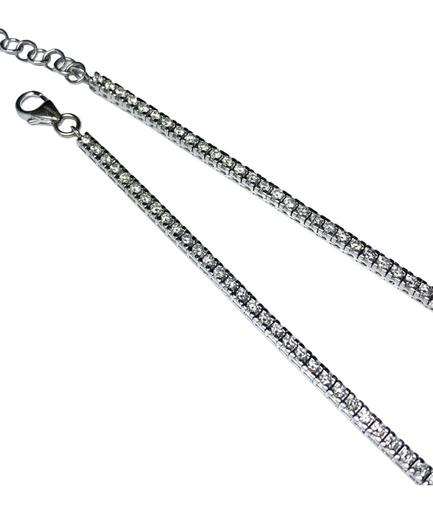Pala Diamond Co. - Halskette - 18 kt Weißgold Diamant  (Natürlich) #2.2