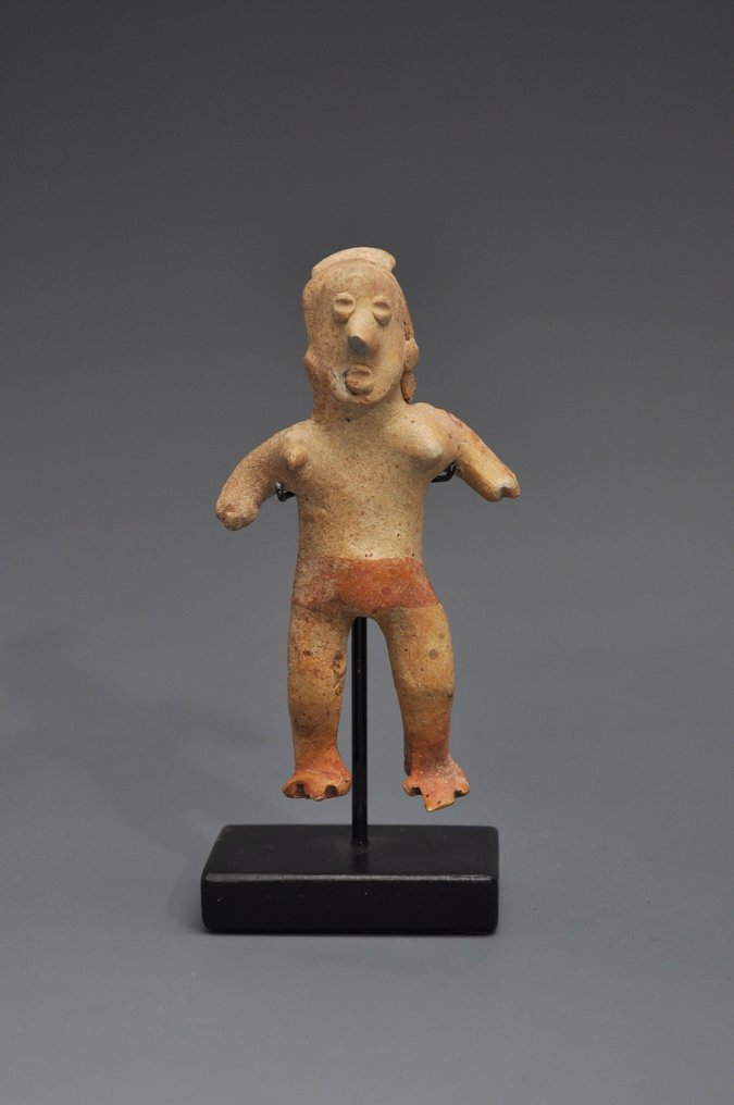 Colima, Mexico, Pottery Female figure. (with German Export License ) - 8 cm #1.1