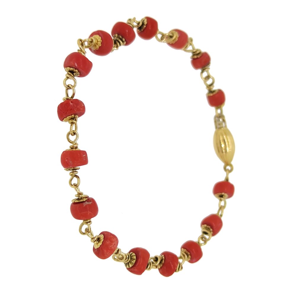 Bracelet - 18 kt. Yellow gold Coral #2.1