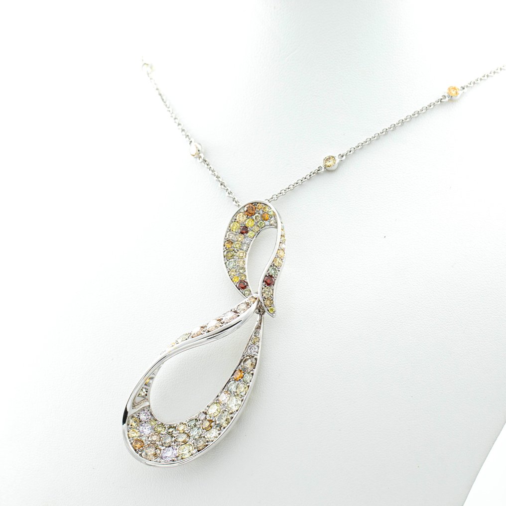 Halskette Weißgold -  8.63ct. tw. Diamant  (Natürlich) #3.2