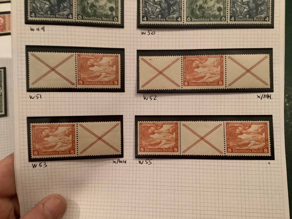 German Empire 1933 - Wagner: all the combinations from the books - Michel S114, SK19/20 en W47/58 #3.1