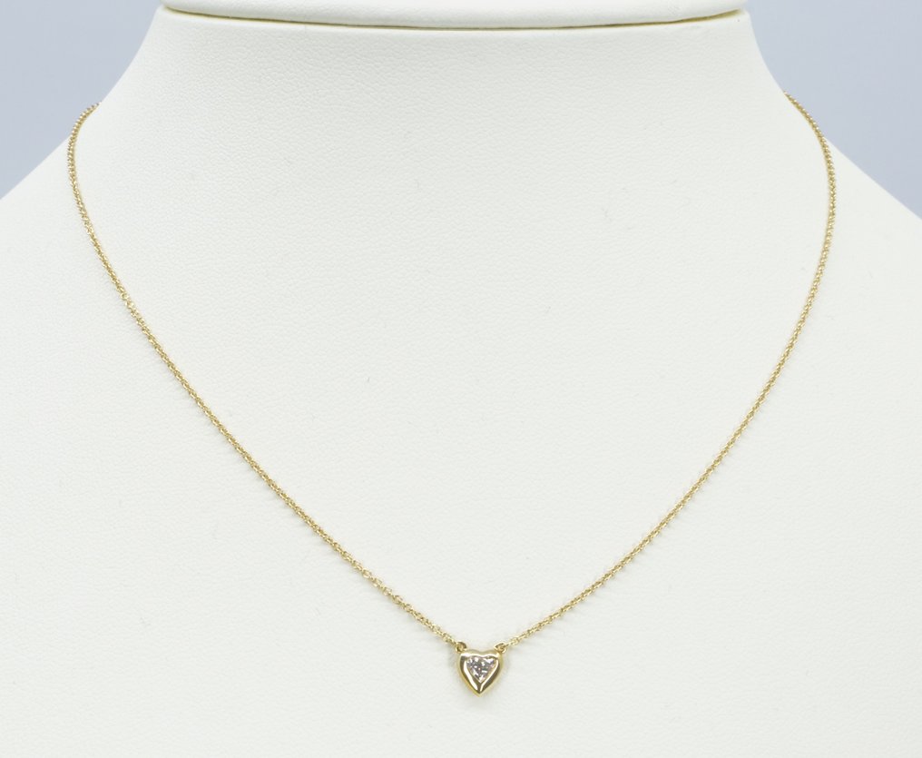 Tiffany & Co. - Naszyjnik - Diamonds by the Yard® Heart Necklace - 0.17ct diamond - 18-karatowe Żółte złoto  #3.2