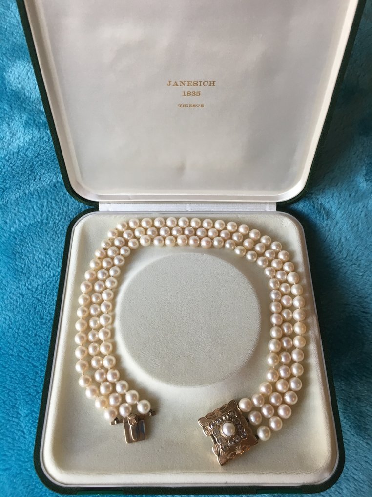 Janesich - Collar necklace Yellow gold, diamonds, marine pearls (cultivation) #1.1