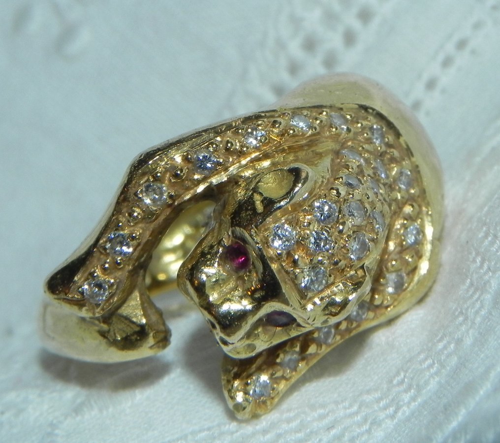 Gyűrű - 18 kt. Sárga arany Gyémánt  (Természetes) #2.1