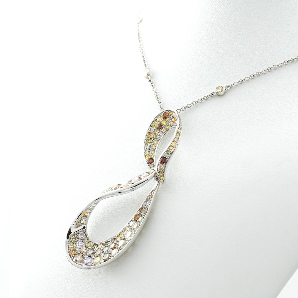 Halskette Weißgold -  8.63ct. tw. Diamant  (Natürlich) #1.2