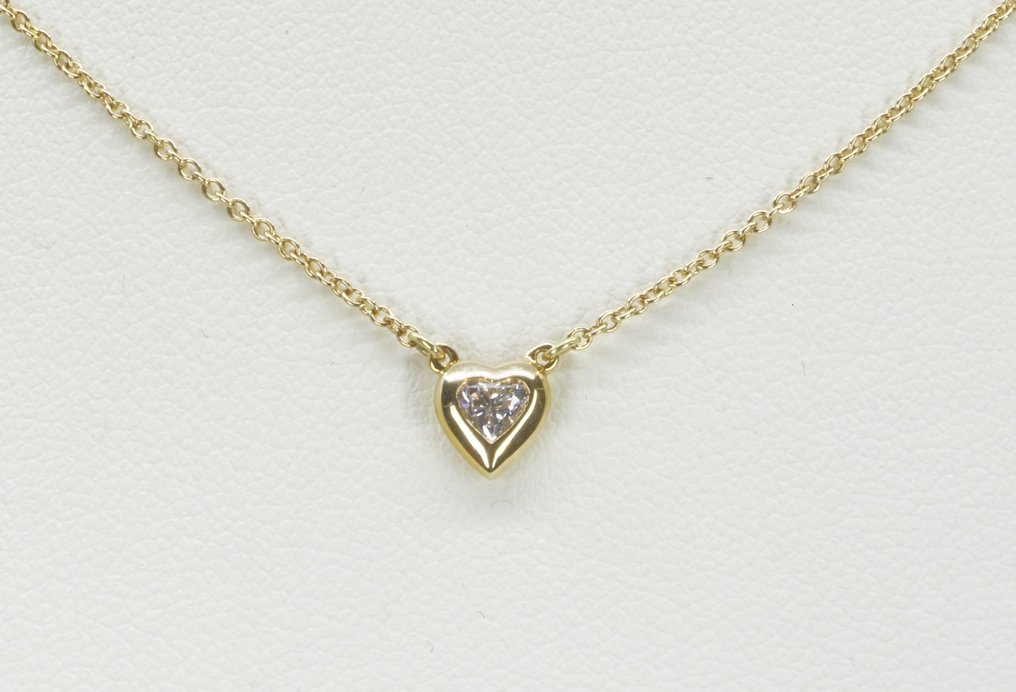 Tiffany & Co. - Naszyjnik - Diamonds by the Yard® Heart Necklace - 0.17ct diamond - 18-karatowe Żółte złoto  #2.1