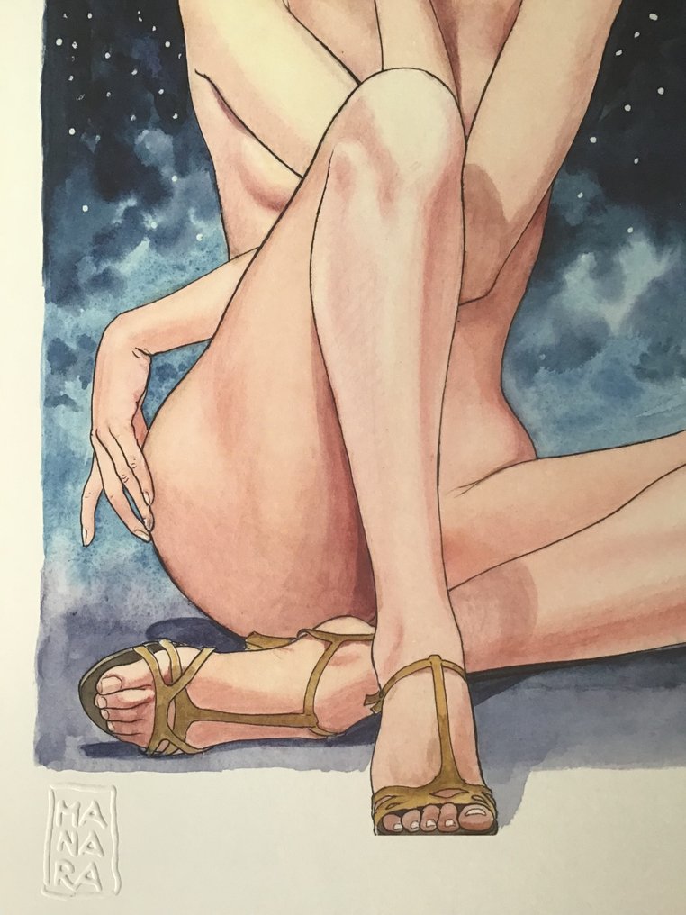 Milo Manara - 1 Offset Print - “ Charlize Theron “ #2.1