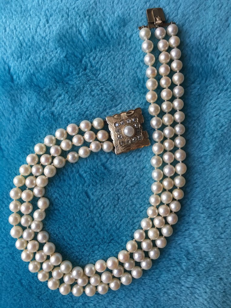Janesich - 衣领项链 黄金, 钻石、海洋珍珠（养殖） #2.1