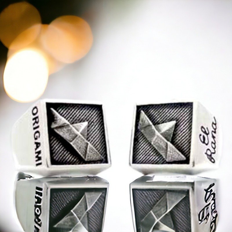 Origami - Silberring - 925er Silber - Italienische Handarbeit - Ring #2.1