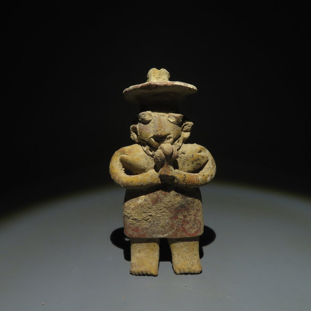 Nayarit, Mexico Terracotta Vrouwelijke figuur. 200 v.Chr.-200 n.Chr. 12,5 cm. Spaanse importvergunning.  (Zonder Minimumprijs) #1.1