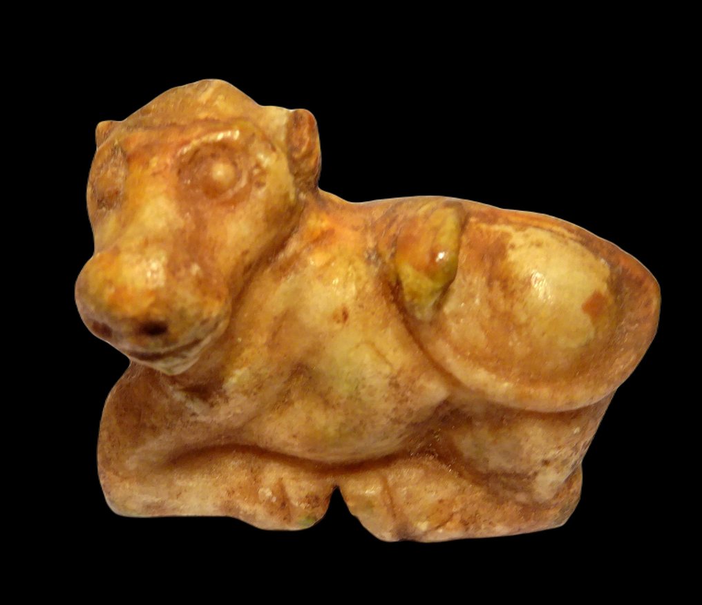 Μεσοποταμιακή Γλυπτό από αλβίτη - καθήμενο μοσχάρι - Ουρούκ 3000/2000 π.Χ. #4.3