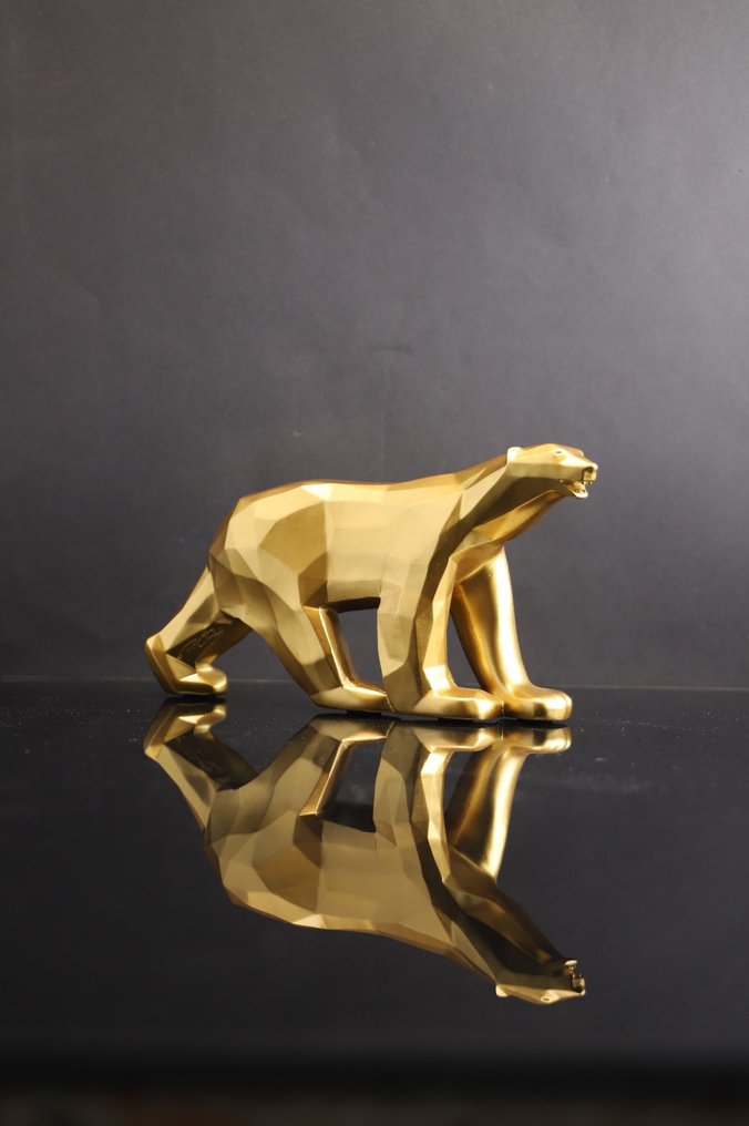 Richard Orlinski (1966) - Skulptur, Ours Pompon x Orlinski (Matt Gold) - 23 cm - Harpiks - 2020 #3.2