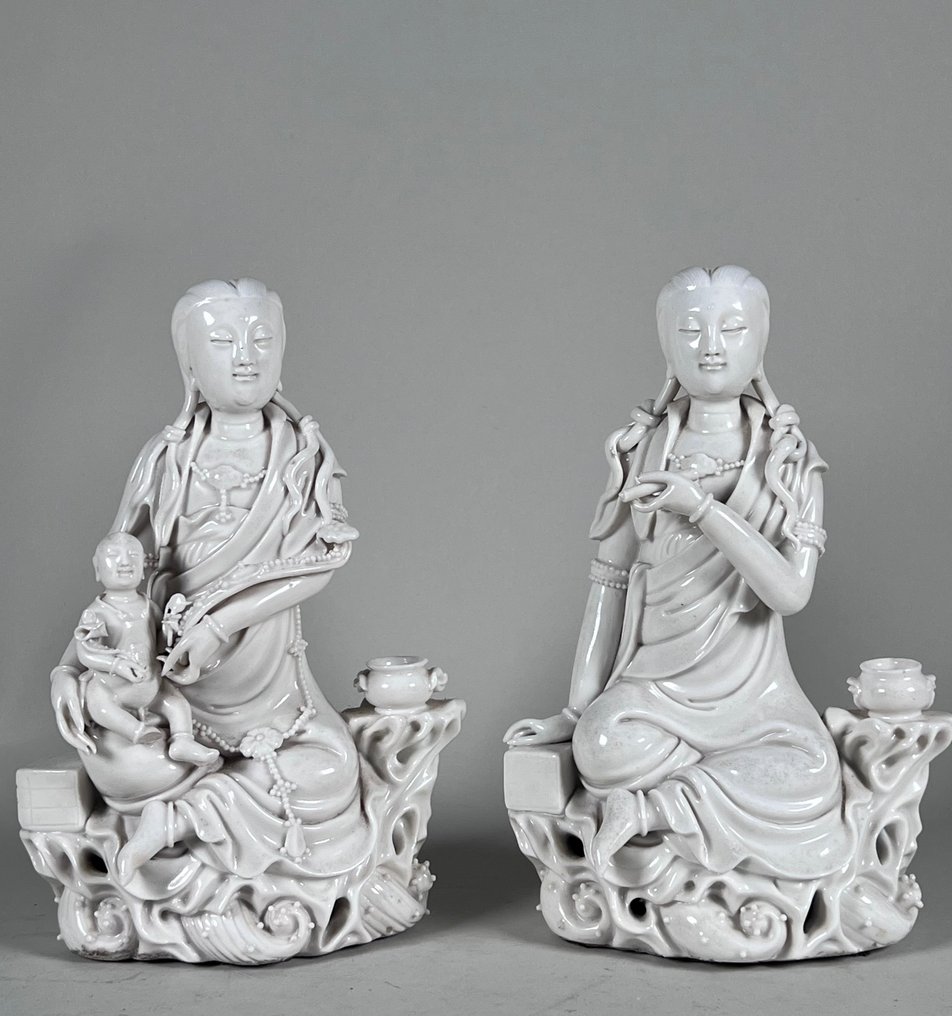 Figur, Guayin (1) - Blanc de Chine - Porzellan - China - Ca. 1900 #1.1