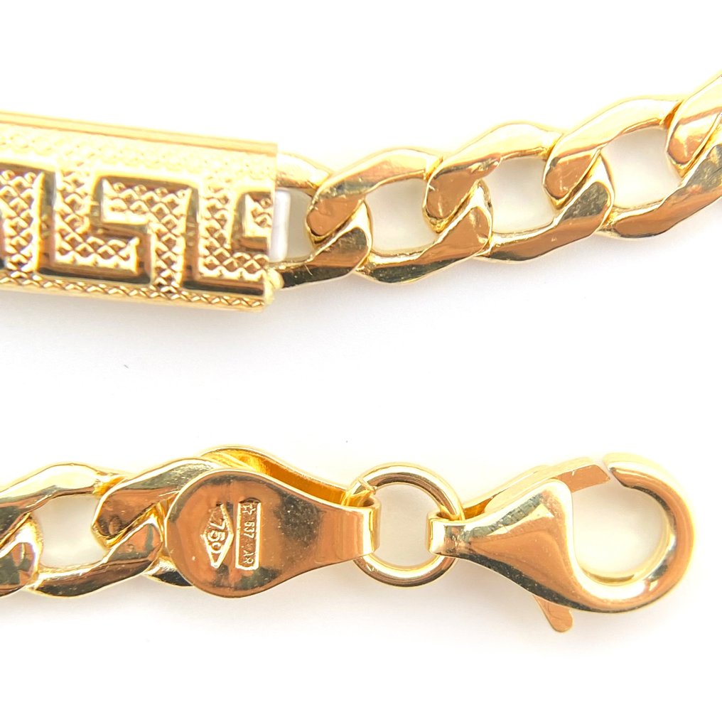 Collana oro giallo con greche - 11.4 gr - 60 cm - Halsband - 18 kt Gult guld #2.1