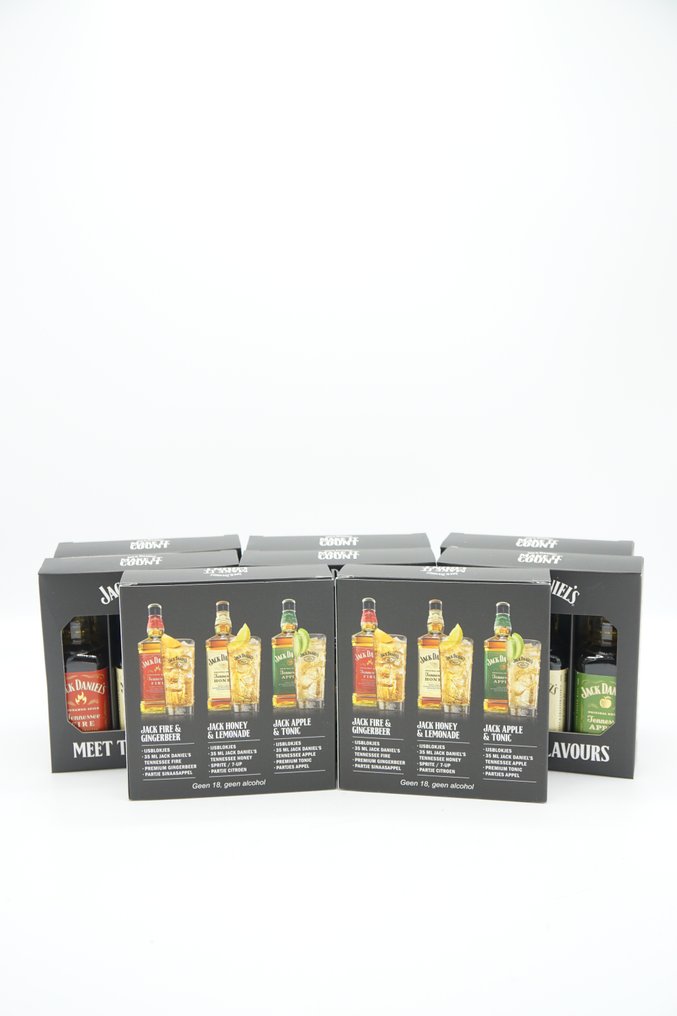 Jack Daniel's Honey - Fire - Apple miniatures - Full counter display with 8 sets  - 5cl - 24 bottles #4.3