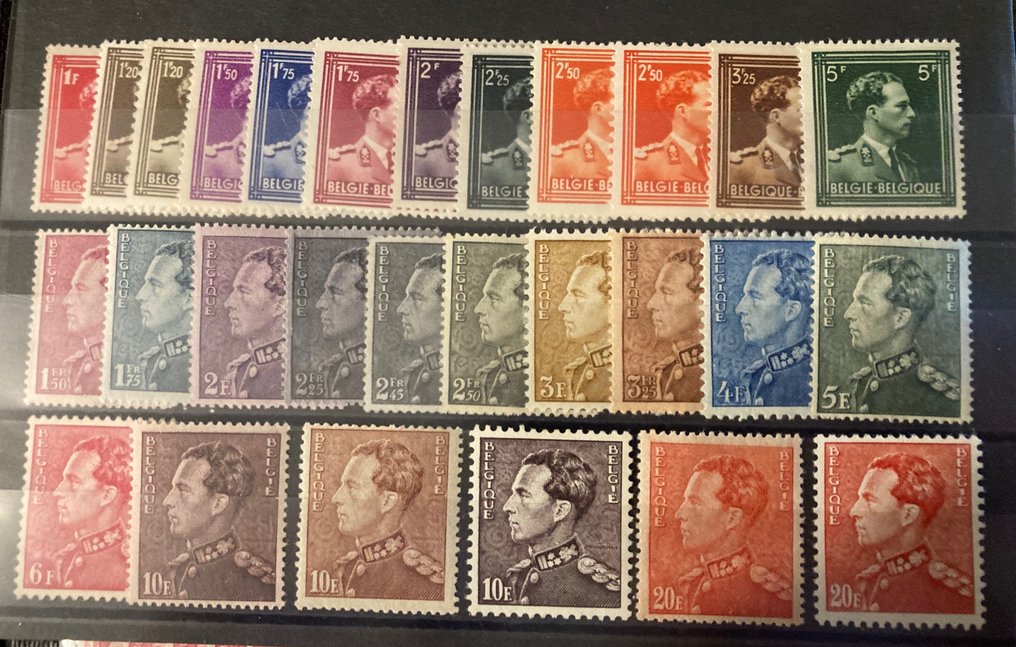 Βέλγιο 1936/1956 - Λεοπόλδος ΙΙΙ: τύποι 'Open Kraag' και 'Poortman' όπως στο τεύχος του άλμπουμ Davo σελ. 28. #1.0