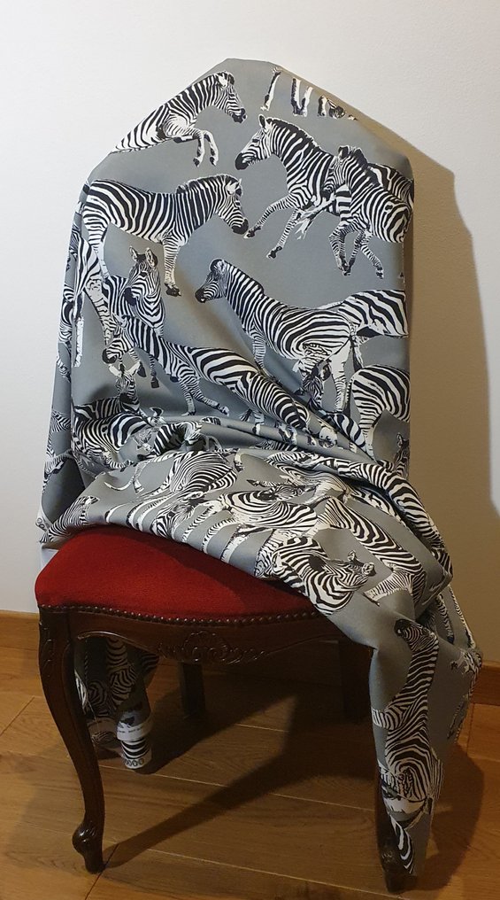 300x280cm! Eksklusivt stoff i bohemsk stil med zebrastriper - kunstnerisk design - Tekstil  - 300 cm - 280 cm #2.1