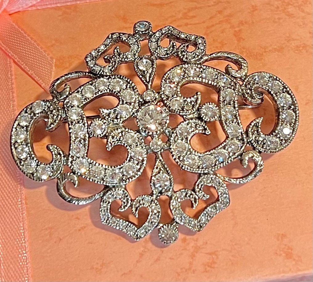 Camrose & Kross - JBK Vintage 高度收藏级 精致典雅 施华洛世奇水晶 镀金 装饰艺术风格 - 胸针 #1.0