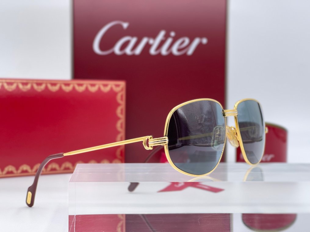 Cartier - Romance Louis Gold Planted 24k - Aurinkolasit #1.1