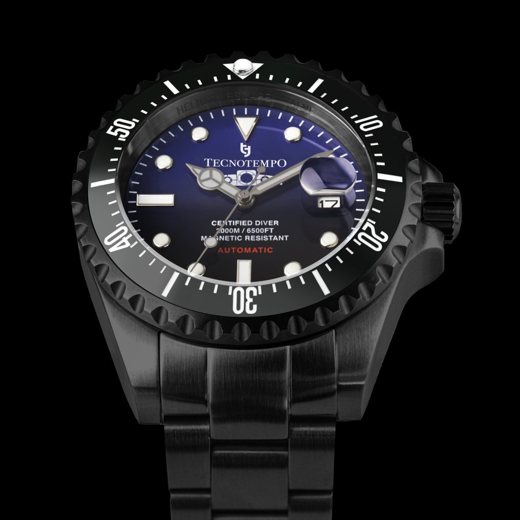 Tecnotempo - Automatic Diver 2000M - "White Submarine" Limited Edition - - TT.2000.SNB (Black/Blue dial) - Άνδρες - 2020+  #1.0
