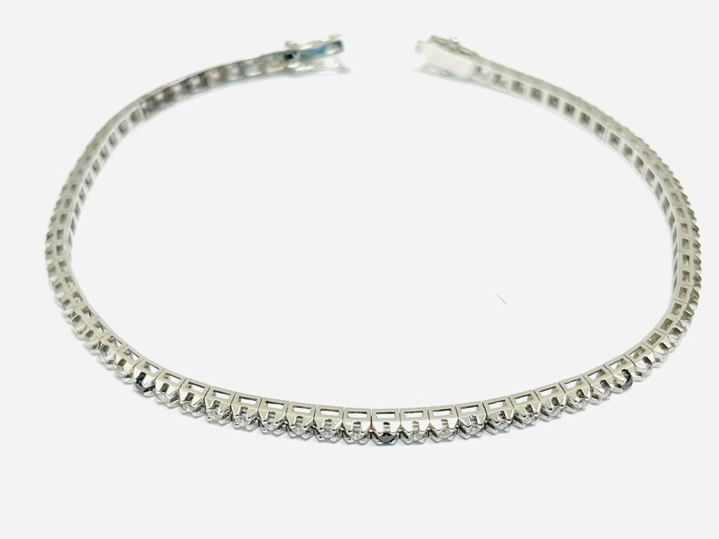 网球手链 - 18K包金 白金 -  2.70ct. tw. 钻石 (天然)  - 钻石 - 意大利制造 #4.3