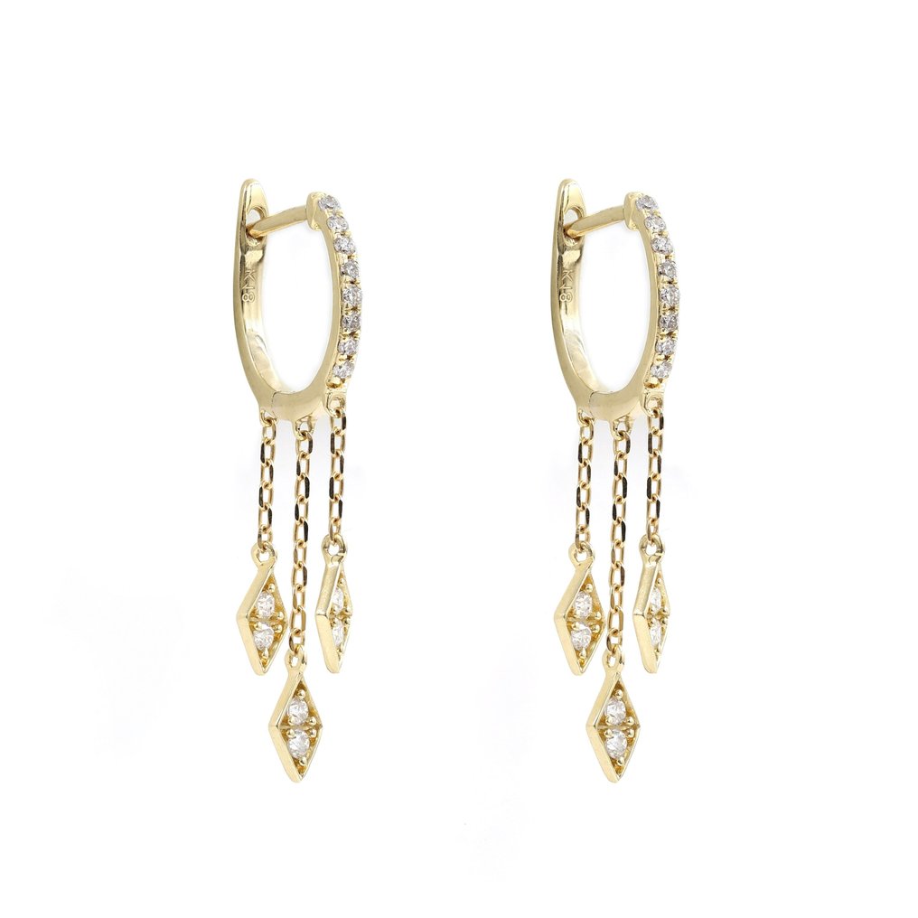 Earrings - 18 kt. Yellow gold -  0.32ct. tw. Diamond  (Natural) #2.1