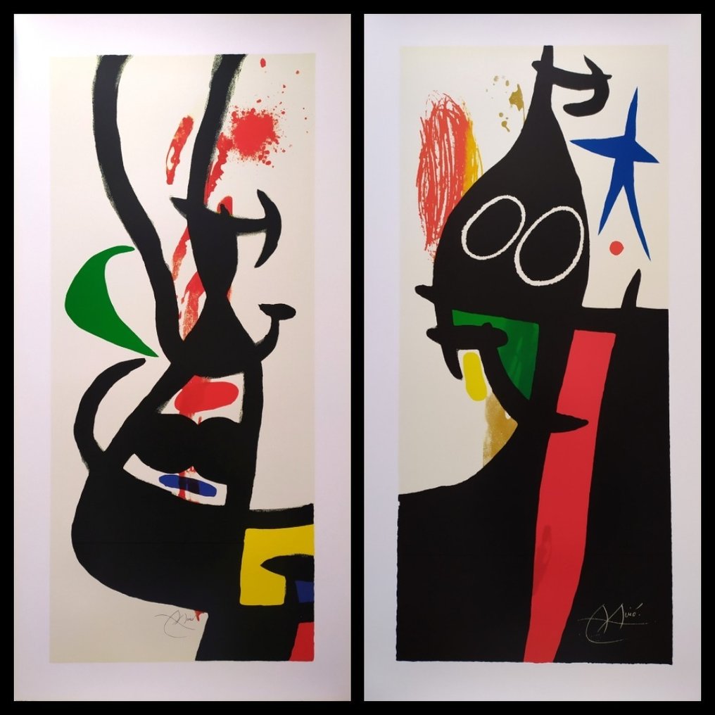 Joan Miró (1893-1983) (after) - "Le Chef des Équipages, 1973" & "Le Serrasin à l´étoile, 1973" - (50x100cm) #1.0