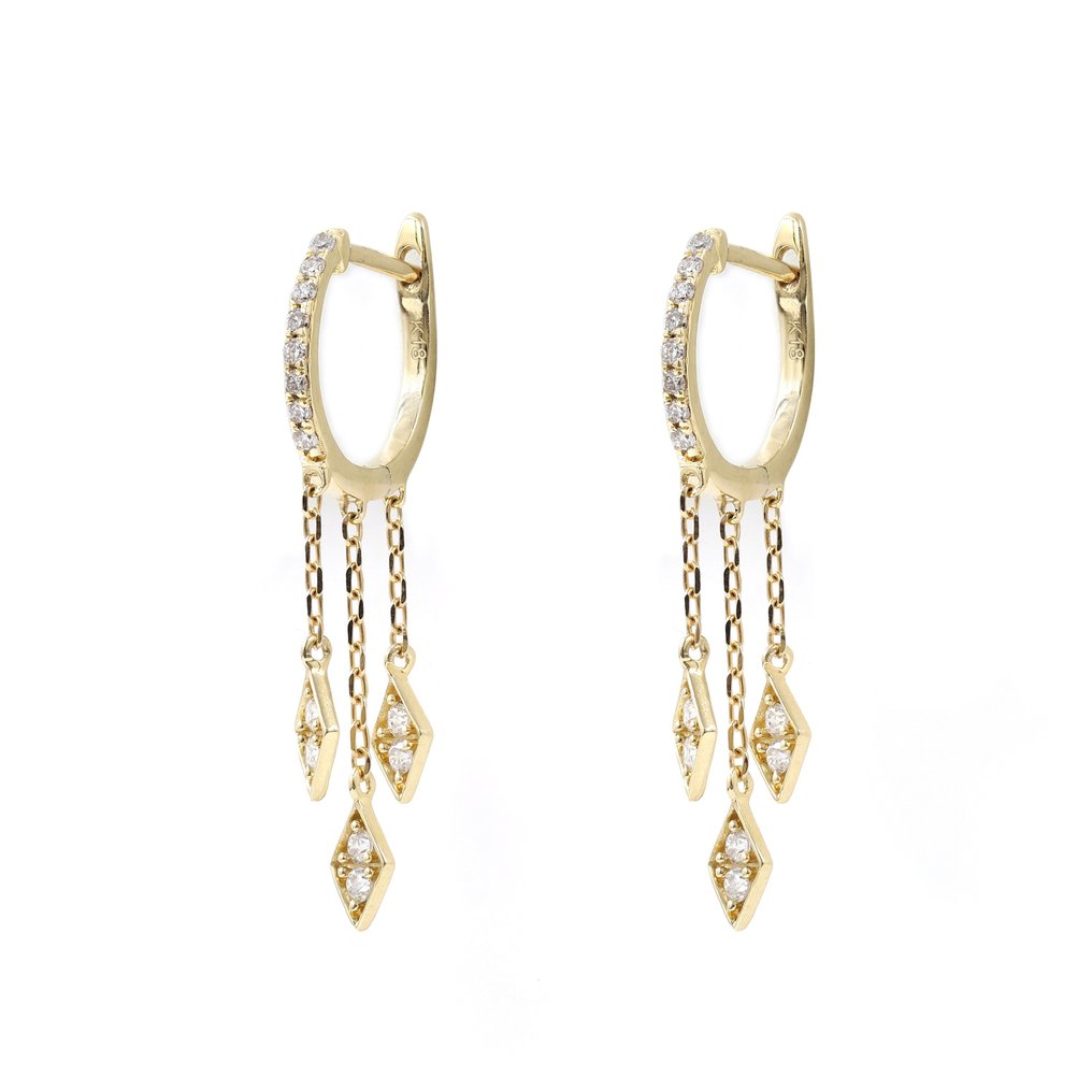 Earrings - 18 kt. Yellow gold -  0.32ct. tw. Diamond  (Natural) #1.2