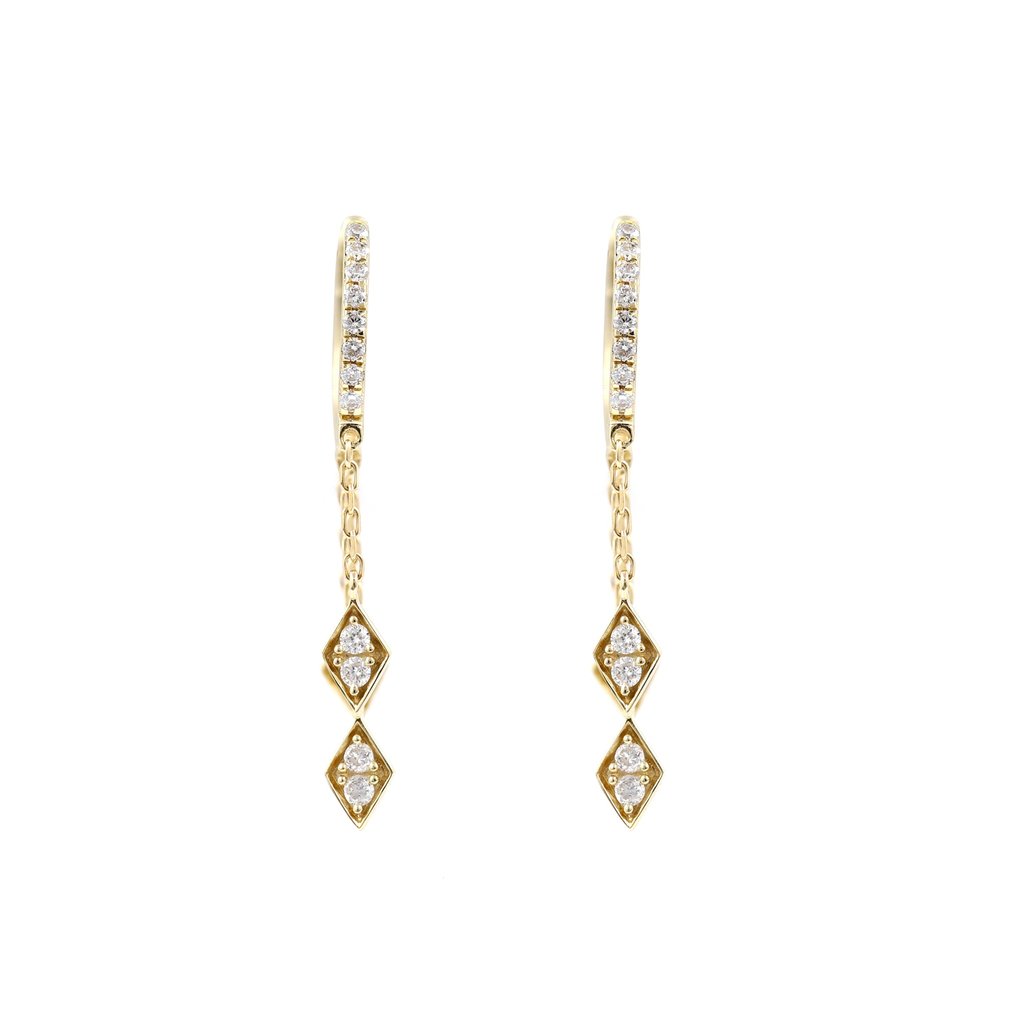Earrings - 18 kt. Yellow gold -  0.32ct. tw. Diamond  (Natural) #1.1