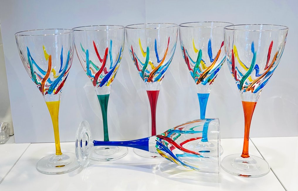 Vetreria Zecchin - Drinking set - hand decorated glass #1.1