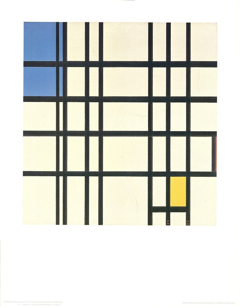 Piet Mondrian - Rhythmus aus schwarzen Linien #1.0