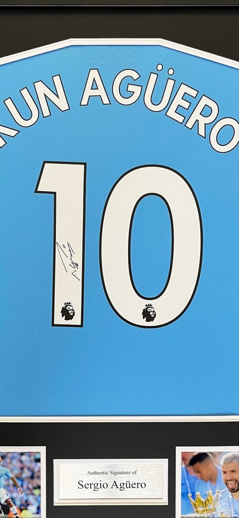 曼城 - Signed by Sergio Kun Agüero - 足球衫 #1.0