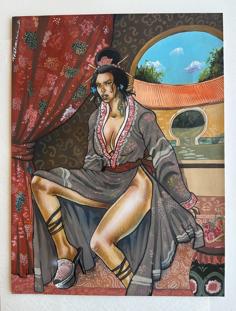 Enzo Troiano - 1 Original colour drawing - Troiano, Enzo - Sensual Geisha - 2008 #1.0