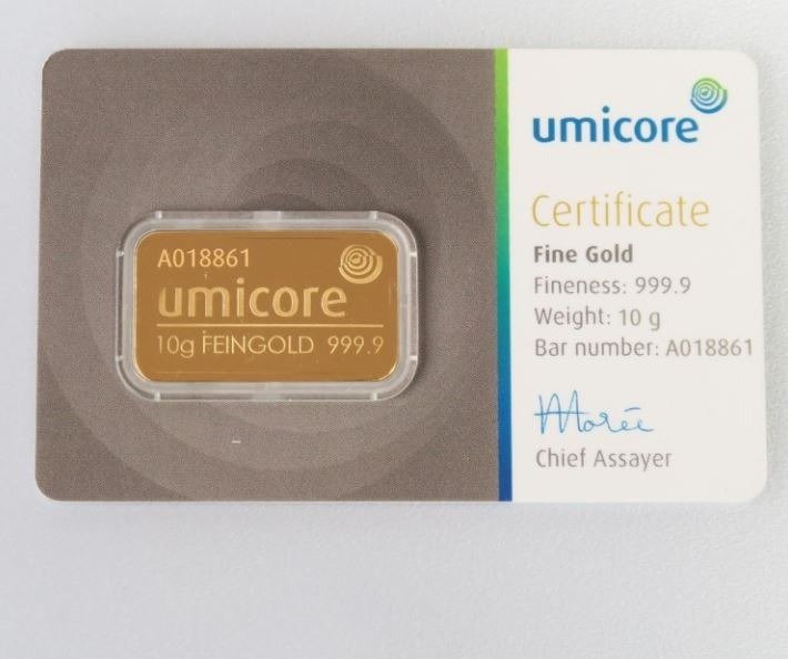10 克 - 金 .999 - Umicore, Belgium #1.0