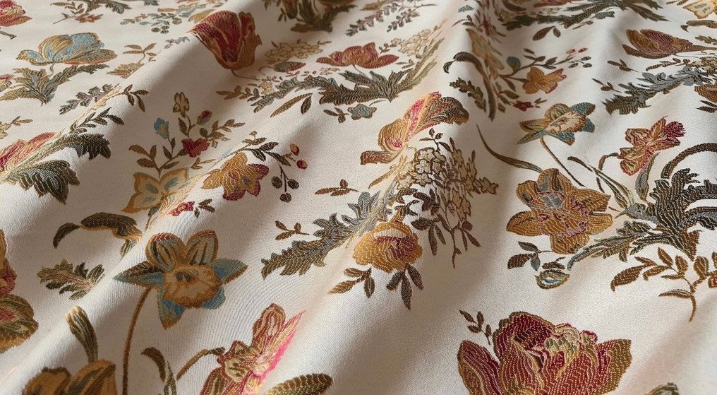 美麗的象牙色 San Leucio 面料 - 8.00 x 1.40 米 - 室內裝潢織物  - 800 cm - 140 cm #1.1