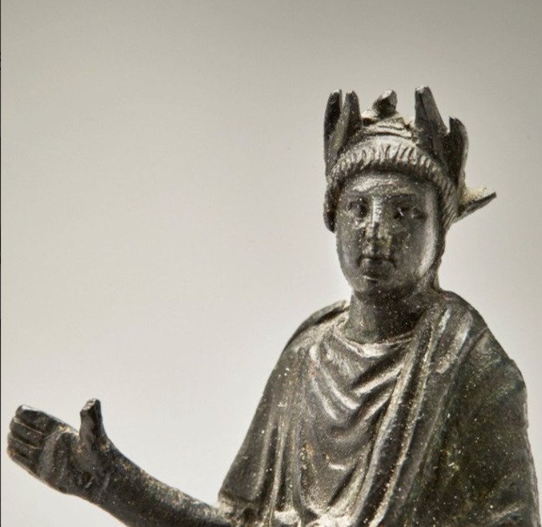 Romain antique Bronze Superbe statue de l'empereur Tibère. Licence d'exportation espagnole. - (1) #2.1