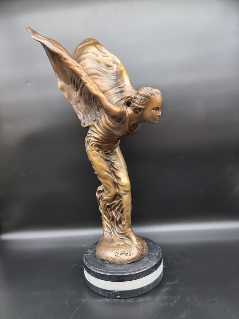 Statua, Bronze XL Rolls Royce - Spirit of Ecstasy - 65 cm - Bronzo, Marmo #4.3