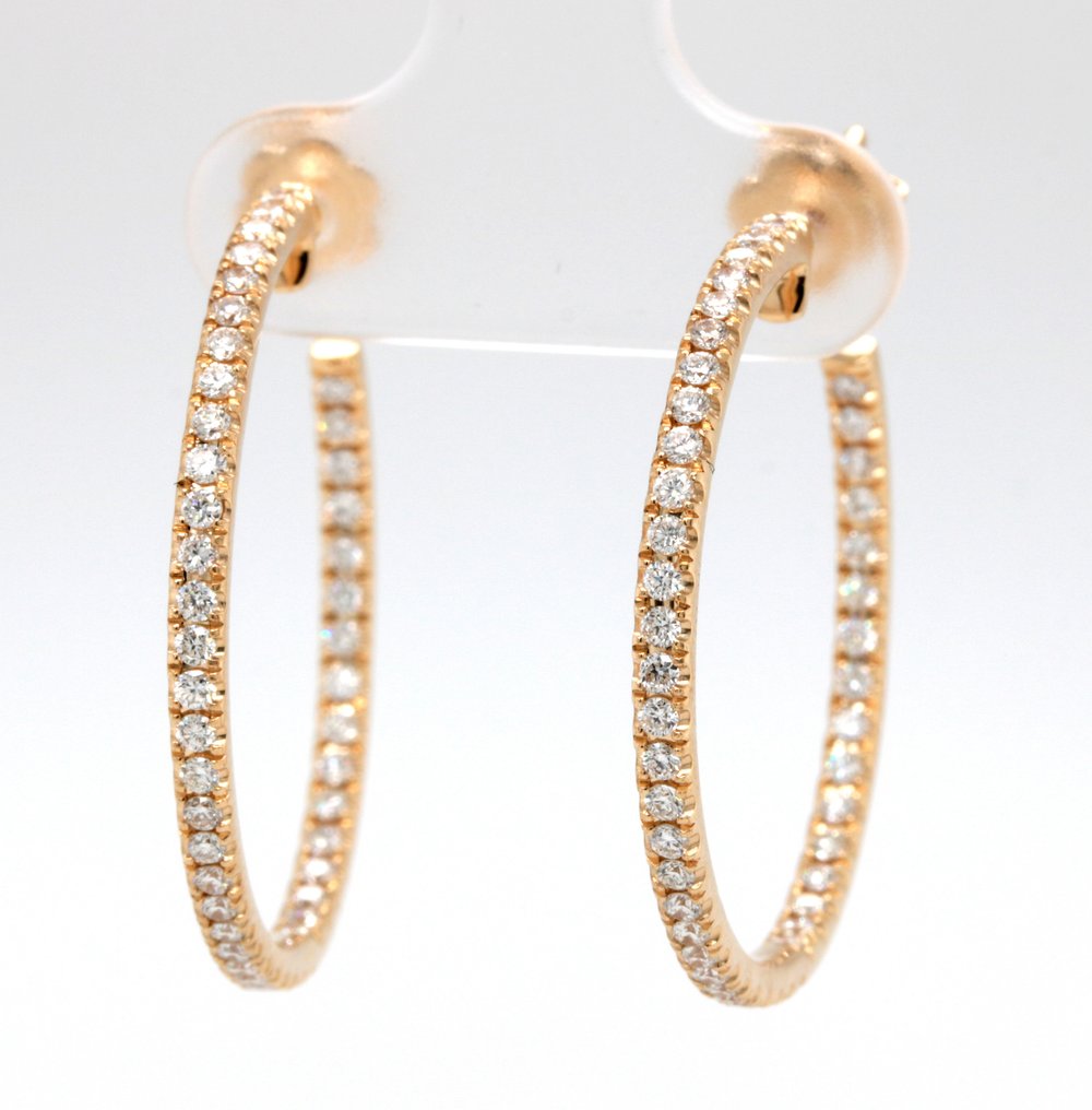 Hoop earrings Diamond  (Natural) #1.1