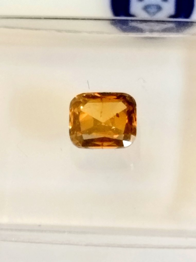 1 pcs 鑽石  (經顏色處理)  - 0.37 ct - 枕形 褐色 - I1 - ALGT (B) #1.1
