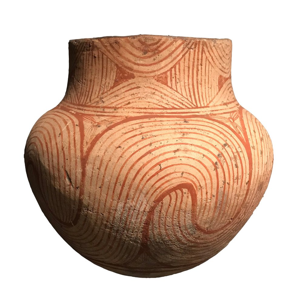 Ban Chiang, Pohjois-Thaimaa Keraaminen Big Pottery Pallomainen astia. c. 1000-500 eaa. 39 cm H. #1.1