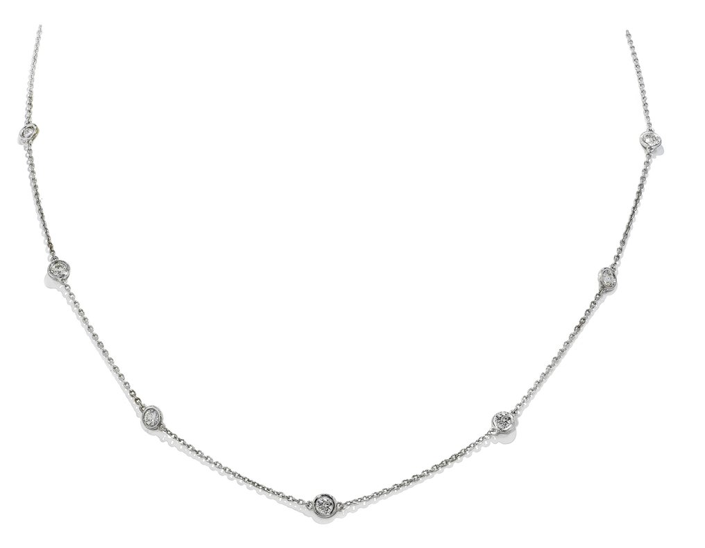 Collier - 14 carats Or blanc -  1.00ct. tw. Diamant  (Naturelle) #1.1