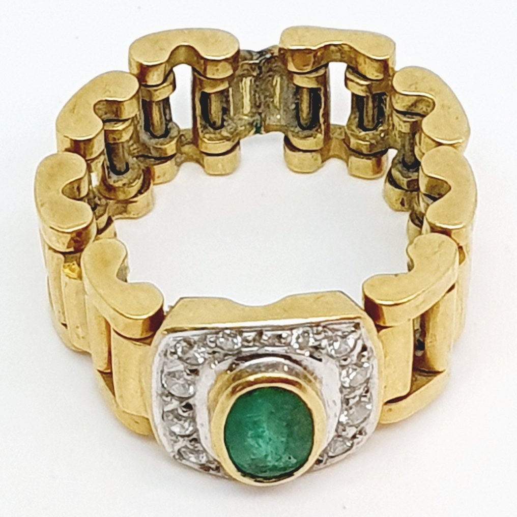 18K包金 黄金 - 戒指 - 0.55 ct 祖母绿 - Diamonds #1.2