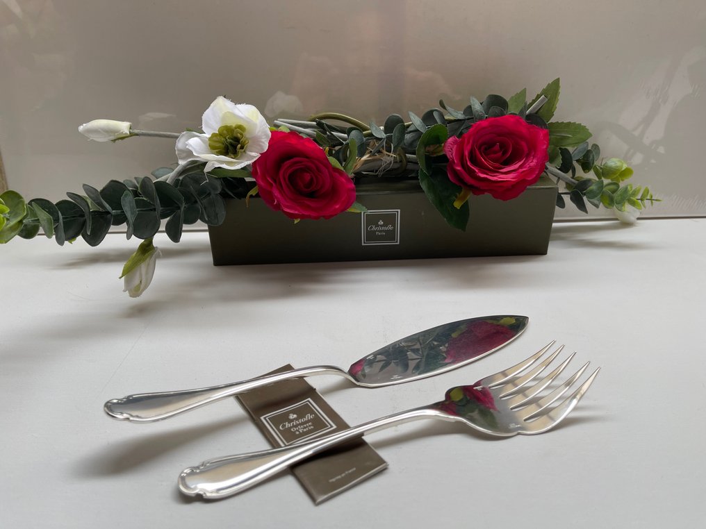 Christofle - Fork - Pompadour model fish serving cover - Silver metal #1.0