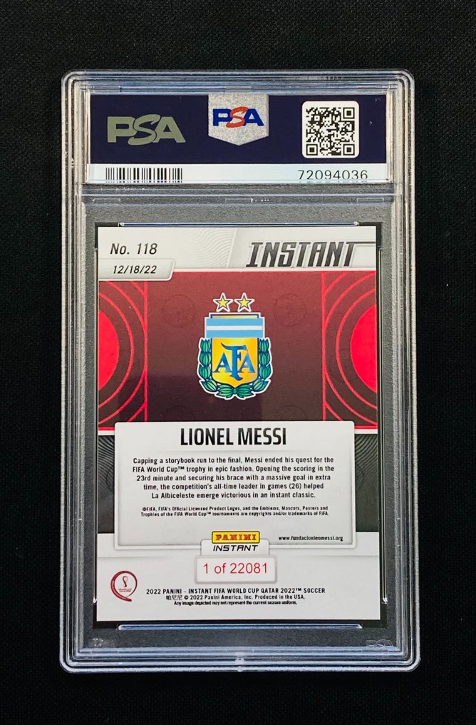 2022 Panini Instant World Cup 萊納爾·梅西 #118 - PSA 10 - 1 Graded card #1.0
