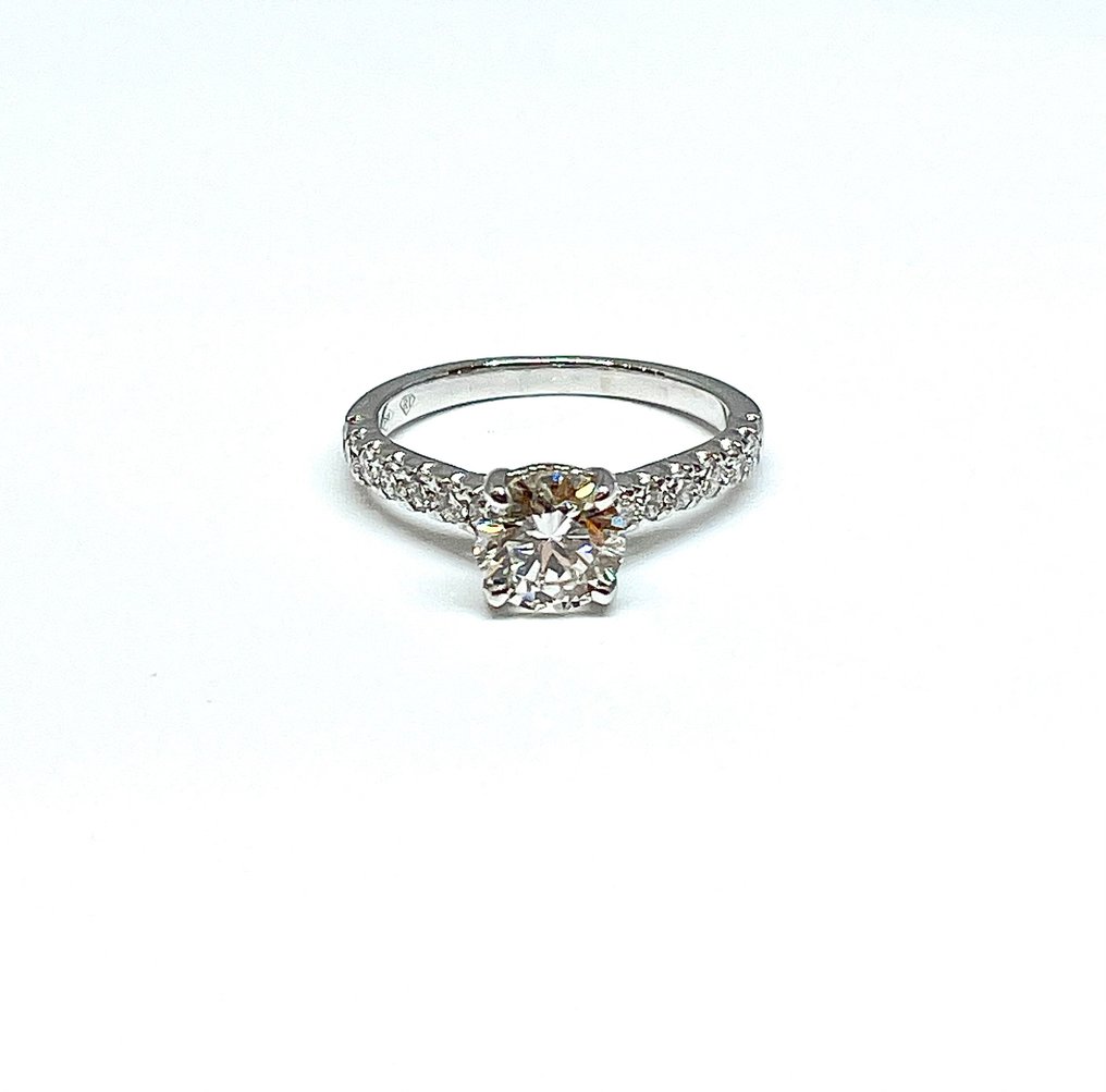 18 kraat Hvidguld - Ring - 1.01 ct Diamant - Diamanter #1.1