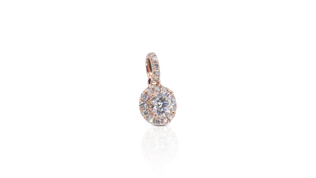 GIA Certificate. - 0.58 total carat Natural Diamonds - 18K包金 玫瑰金 - 吊坠 - 0.41 ct 钻石 - Diamonds #2.2