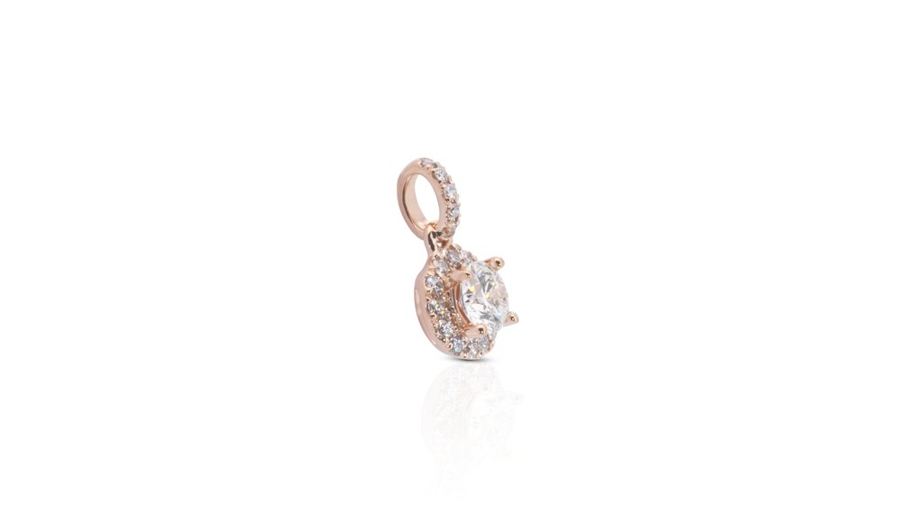 GIA Certificate. - 0.58 total carat Natural Diamonds - 18 karaat Rosé goud - Hanger - 0.41 ct Diamant - Diamanten #3.2