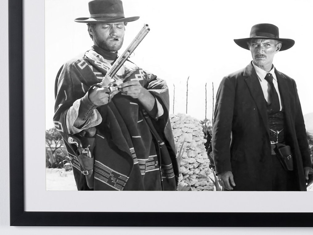 For a Few Dollars More, Sergio Leone, 1965. - Clint Eastwood & Lee Van Cleef - Fine Art Photography - Luxury Wooden Framed 70X50 cm - Limited Edition Nr 04 of 30 - Serial ID 30172 - Original Certificate (COA), Hologram - 100% New. Shipping Reduction from 3 items #4.3