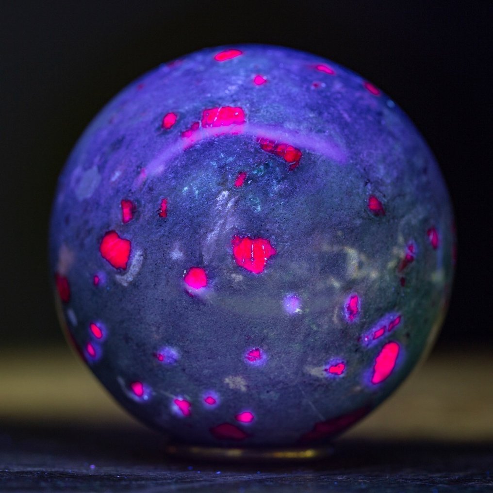 Ruby Fuchsite Sphere 高品质收藏者球体 - 绿帕石基质中的红宝石水晶 - 高度: 85 mm - 闊度: 85 mm- 1105 g #1.0