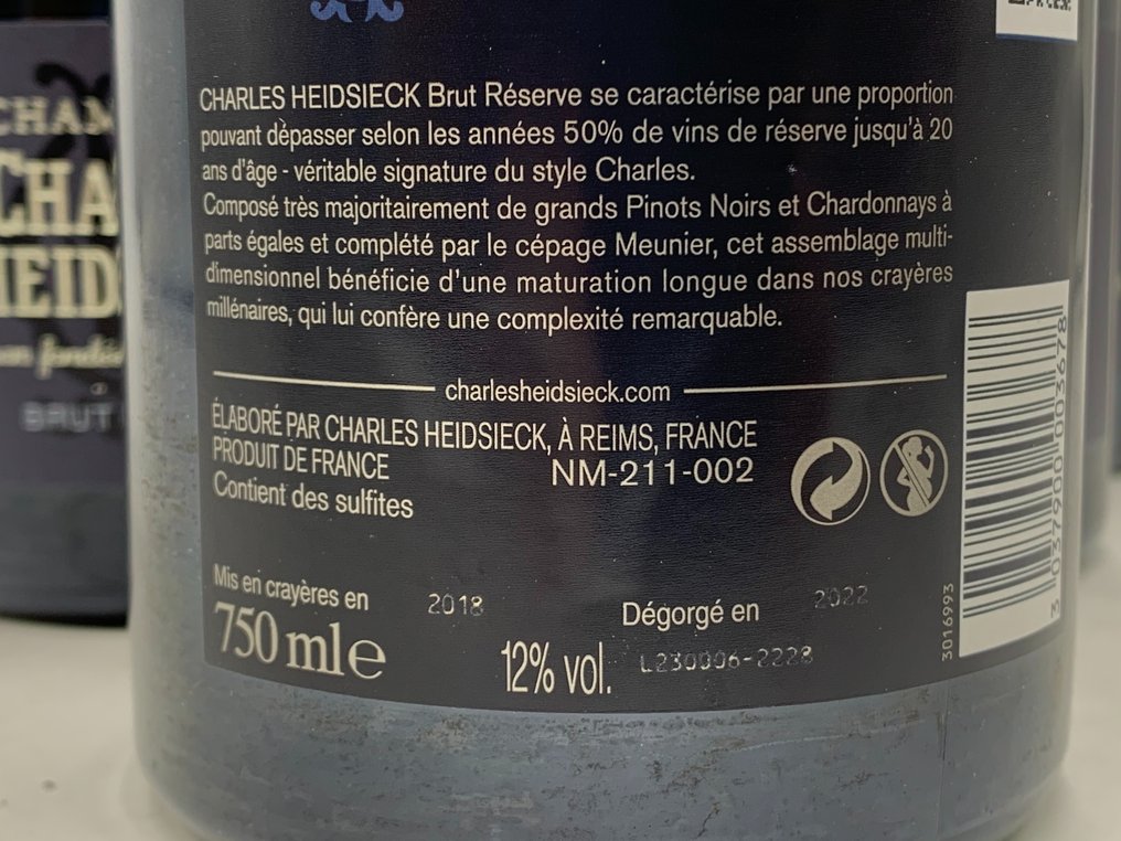 Charles Heidsieck - 香檳 Brut Réserve - 6 瓶 (0.75L) #2.1